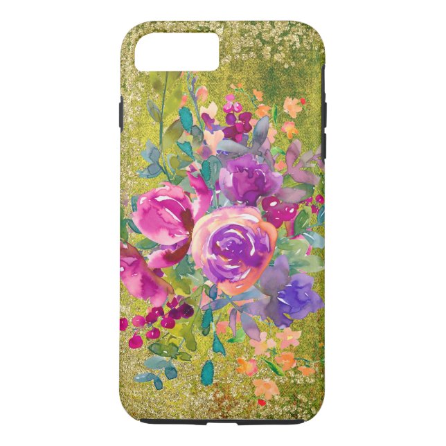 Capa Para iPhone, Case-Mate Buquê de Flor de Aquarela em Verde Russo (Verso)