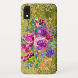 Capa Para iPhone Da Case-Mate Buquê de Flor de Aquarela em Verde Russo