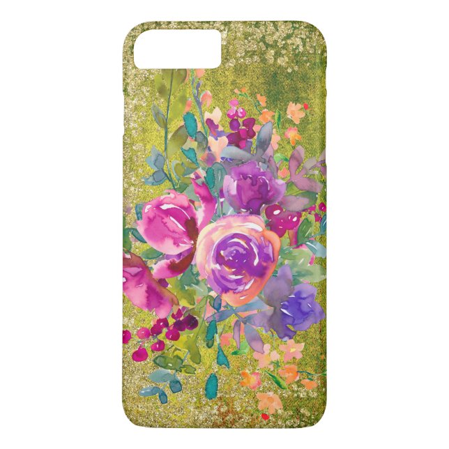 Capa Para iPhone, Case-Mate Buquê de Flor de Aquarela em Verde Russo (Verso)