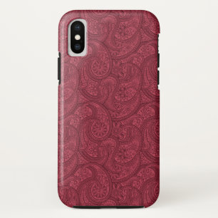 Capa Para iPhone X Burgundy Paisley