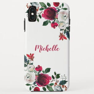 Capa Para iPhone Da Case-Mate Burgundy Watercolor Peony Rosa Floral