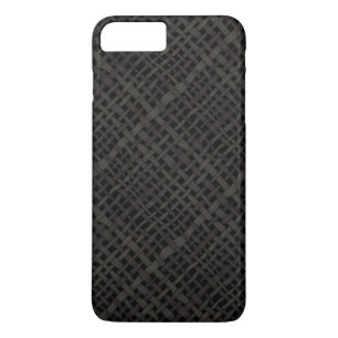 Capa iPhone 8 Plus/7 Plus Burlap Negro Elegante Tecido Russo