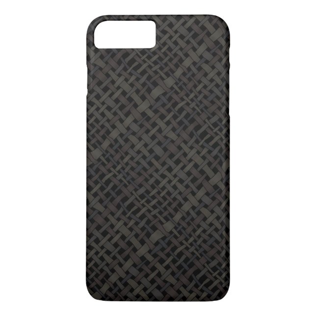 Capa Para iPhone, Case-Mate Burlap Negro Elegante Tecido Russo (Verso)
