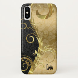 Capa Para iPhone Da Case-Mate Cabeças Douradas Elegante Black Damask