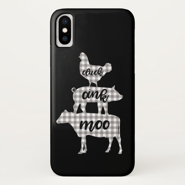 Capa Para iPhone, Case-Mate Cacarejo Grunhido Moo Galinha Vaca Porco Fazenda (Verso)