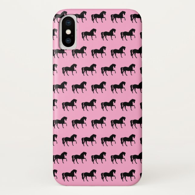 Capa Para iPhone, Case-Mate Cachecol de Cavalo Rosa e Preto (Verso)
