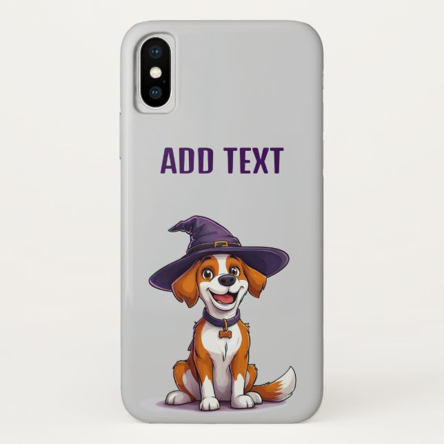 Capa Para iPhone, Case-Mate Cachorro de Halloween Usando um Chapéu de Bruxa (Verso)