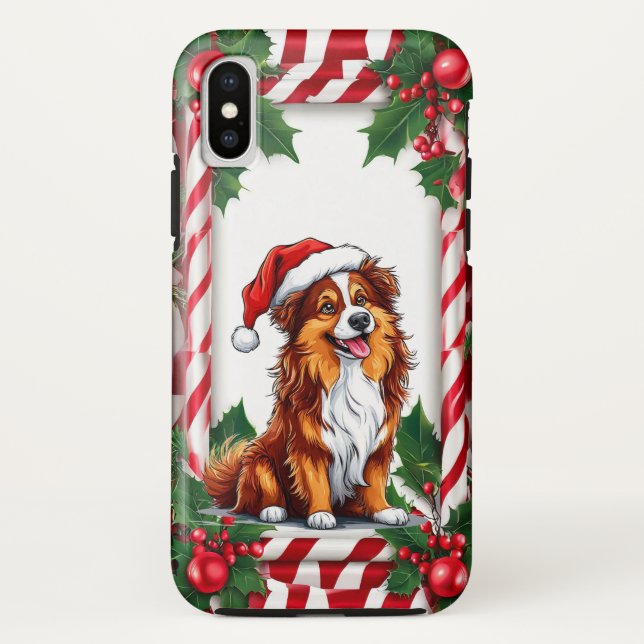 Capa Para iPhone, Case-Mate Cachorro de Natal fofo (Verso)