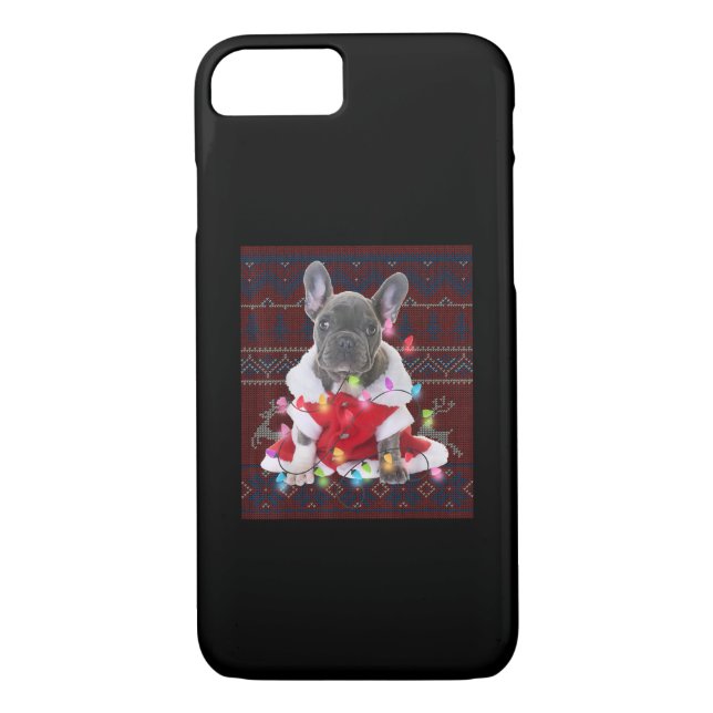 Capa Para iPhone, Case-Mate Cachorro de Natal Francês Luz Feia Cachorro (Verso)