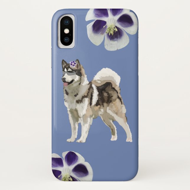 Capa Para iPhone, Case-Mate Cachorro Husky Arte Apple iPhone X, Barely There (Verso)