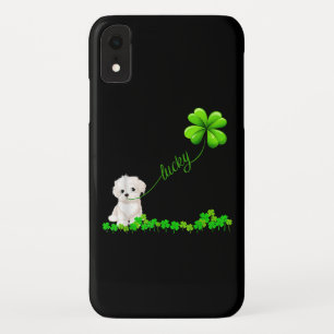 Capa Para iPhone Da Case-Mate Cachorro Irish Shamrock Lucky Com Um Maltês Gel