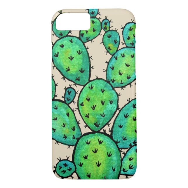 Capa Para iPhone, Case-Mate Cacto espinhoso da aguarela lindo (Verso)