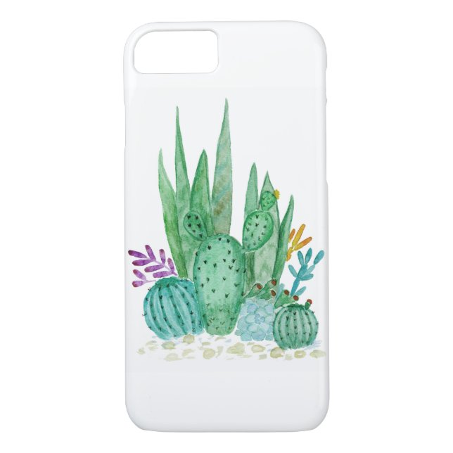 Capa Para iPhone, Case-Mate Cactus, aquarela (Verso)