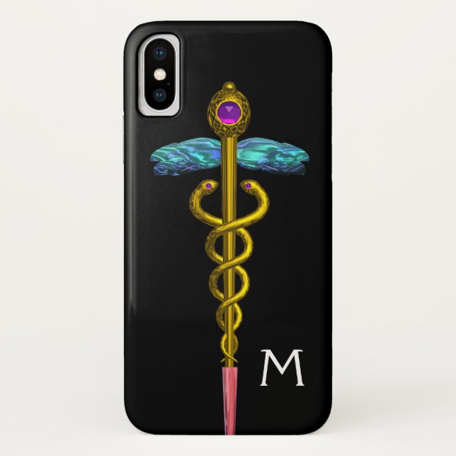 Capa Para iPhone, Case-Mate CÁDICE DE OURO MONOGRAMA ,Preto (Verso)