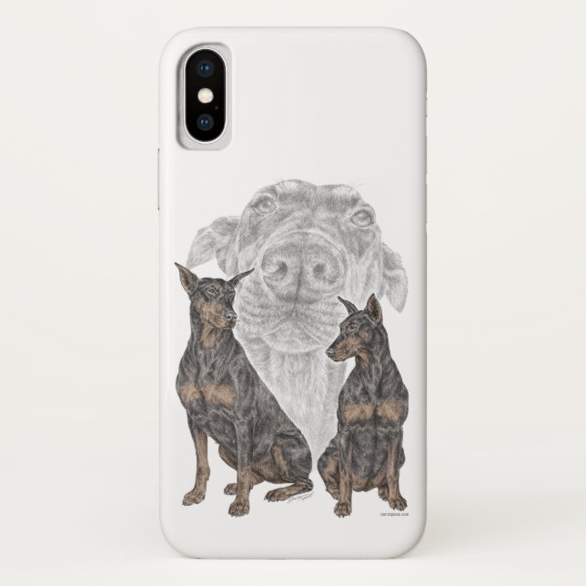 Capa Para iPhone, Case-Mate Cães Black e Tan Doberman (Verso)