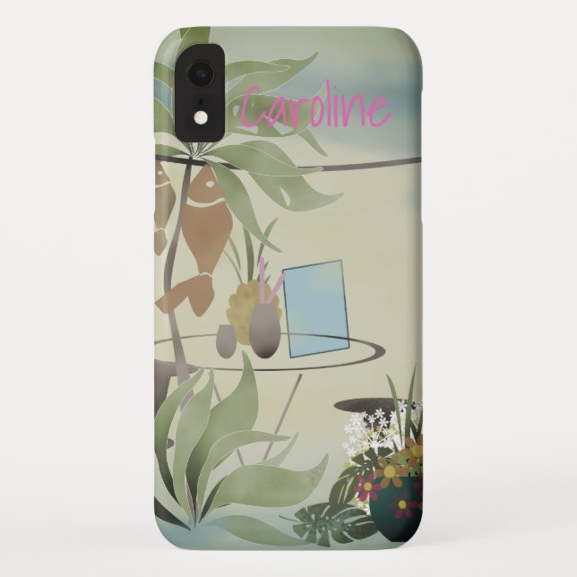 Capa Para iPhone, Case-Mate Café bar de verão praia café dia sol sol (Verso)