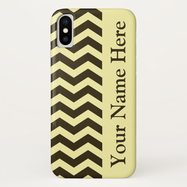 Capa Para iPhone, Case-Mate Café Mocha Cream Neutral Chevrons (Verso)
