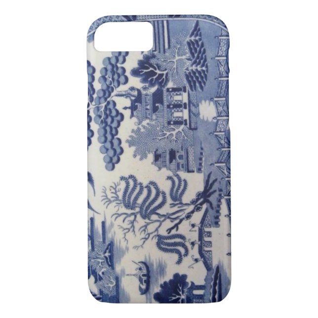 Capa Para iPhone, Case-Mate Caixa azul do século XIX tradicional de China do (Verso)