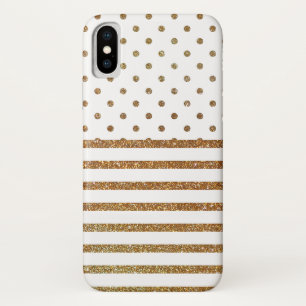 Capa Para iPhone Da Case-Mate Caixa branca e Dourado do iPhone X do brilho do
