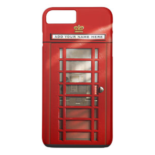 Capa iPhone 8 Plus/7 Plus Caixa de Telefone Vermelho Britânico Engraçado Per