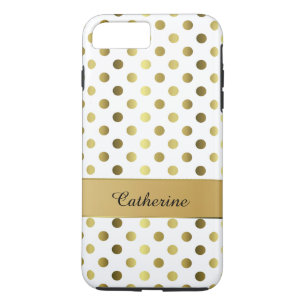 Capa Para iPhone Da Case-Mate Caixa do iPhone 7 Plus com Bolinhas branca e Doura