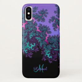 Capa Para iPhone X Caixa personalizada Fractal do iPhone X da cerceta