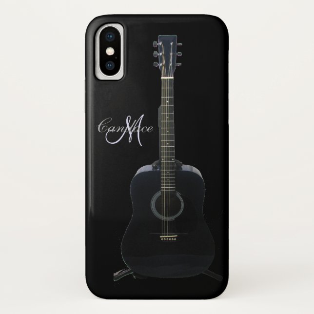 Capa Para iPhone, Case-Mate Caixa preta personalizada da música da guitarra (Verso)