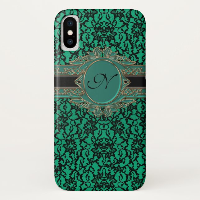 Capa Para iPhone, Case-Mate Caixa verde e preta irlandesa do iPhone X do (Verso)