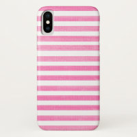 Caixa X do iPhone com faixa branca e rosa