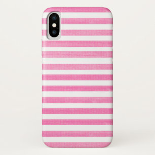 Capa Para iPhone Da Case-Mate Caixa X do iPhone com faixa branca e rosa