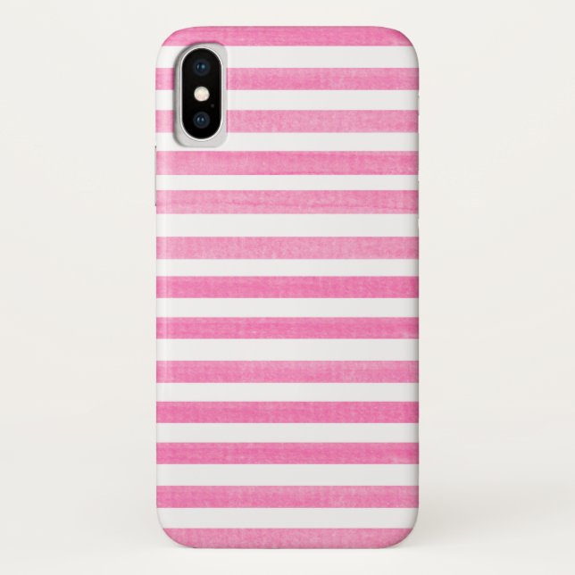 Capa Para iPhone, Case-Mate Caixa X do iPhone com faixa branca e rosa (Verso)