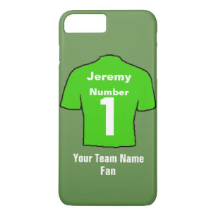 Capa Para iPhone Da Case-Mate Camisa de futebol verde Personalize o nome e a equ