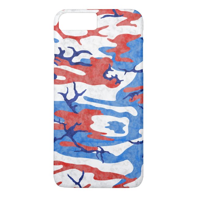 Capa Para iPhone, Case-Mate Camo Azul, Branco e Vermelho (Verso)