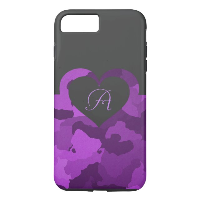 Capa Para iPhone, Case-Mate Camo roxo com monograma customizável (Verso)