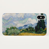 Campo de trigo com ciprestes