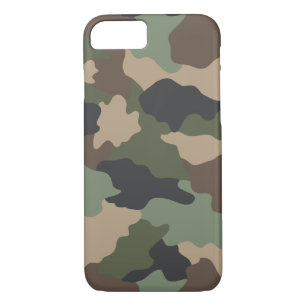 Capa iPhone 8/ 7 Camuflagem Camo Militar Khaki Tan Black Woodland