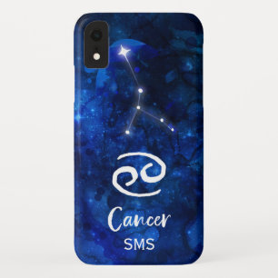 Capa Para iPhone Da Case-Mate Cancer Zodiac Constelação Azul Galáxia Monograma
