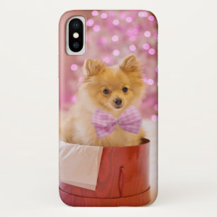 Capa Para iPhone Da Case-Mate Cão Cachorro com Fotografia de Natal de Arco Rosa