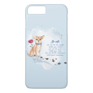 Capa iPhone 8 Plus/7 Plus Cão da chihuahua da cor de água e citações bon