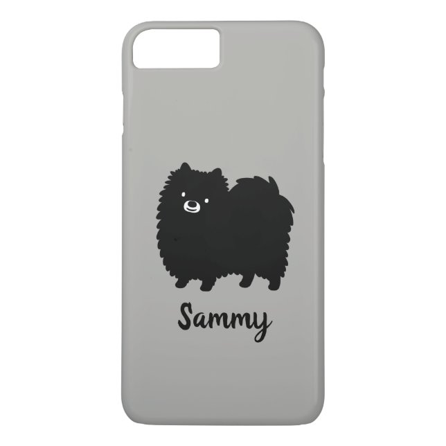 Capa Para iPhone, Case-Mate Cão de Cartoon Cónico Pomerano Negro Personalizado (Verso)
