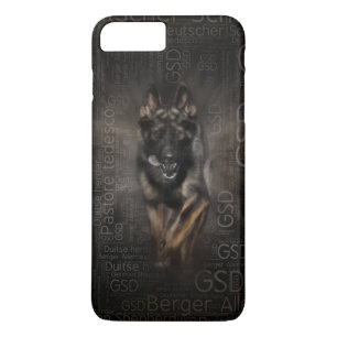 Capa iPhone 8 Plus/7 Plus Cão de german shepherd - linha de trabalho arte d