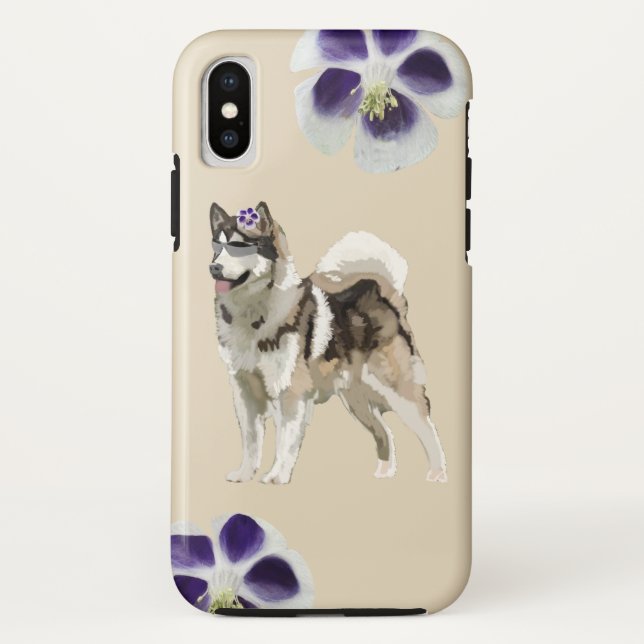 Capa Para iPhone, Case-Mate Cão Husky Arte Apple iPhone X, Resistente (Verso)