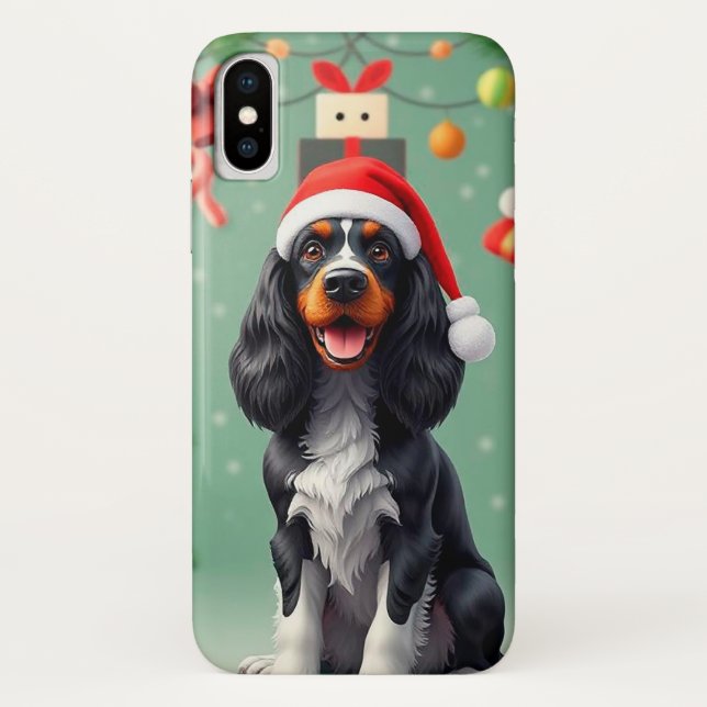 Capa Para iPhone, Case-Mate Cão papai noel bonito (Verso)