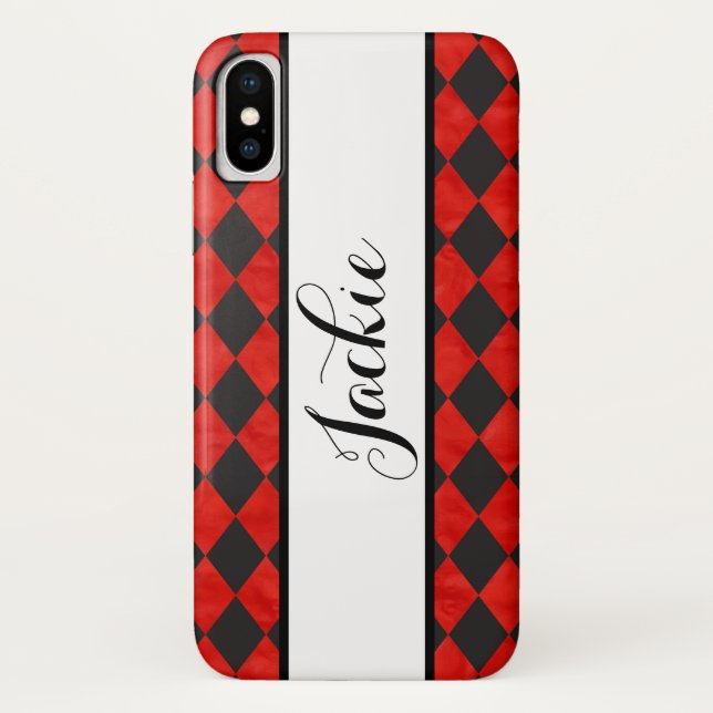 Capa Para iPhone, Case-Mate Capa de iPhone Case-Mate vermelha e preta (Verso)