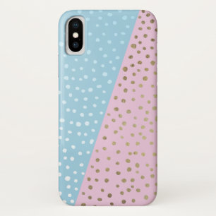 Capa para iPhone X com padrão de pontos em bronze