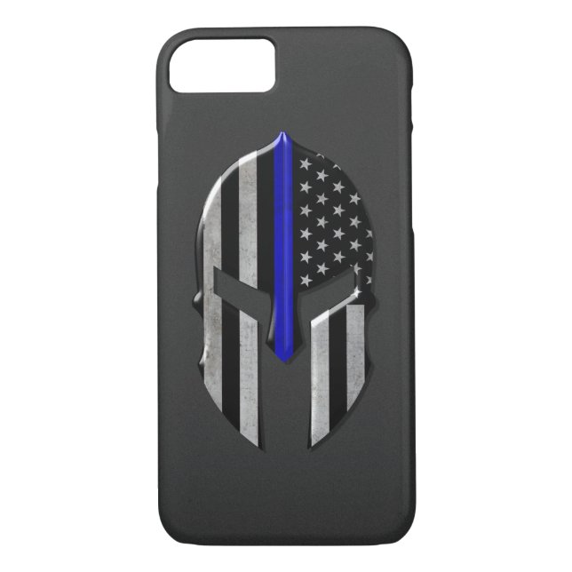 Capa Para iPhone, Case-Mate Capacete fino de Molon Labe Blue Line (Verso)