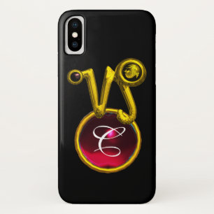 CAPA PARA iPhone DA Case-Mate CAPRICORN DOURADO SINAL ZODIAC VERMELHO RUBY MONOG