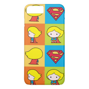 Capa iPhone 8 Plus/7 Plus Caractere de Supergirl Chibi - Rotatória