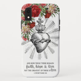 Capa Para iPhone Da Case-Mate Cardíaco Sagrado Jesus Cruz Rosas vermelhas Floral