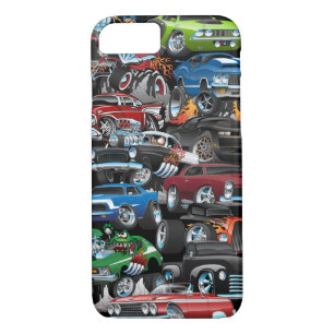 Capa iPhone 8/ 7 Carro Madness! Cartum de Carros Musculares e de Ca